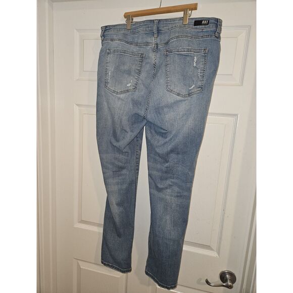 Kut From The Kloth Blue Jeans Button Fly Size16 Plus Size Distressed - Picture 2 of 8